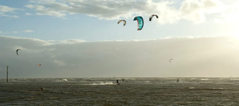 Kitesurfer, Lenkdrachensegeln, Sankt Peter-Ording