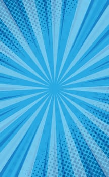 Blue comic zoom with lines and dots - Vector illustration