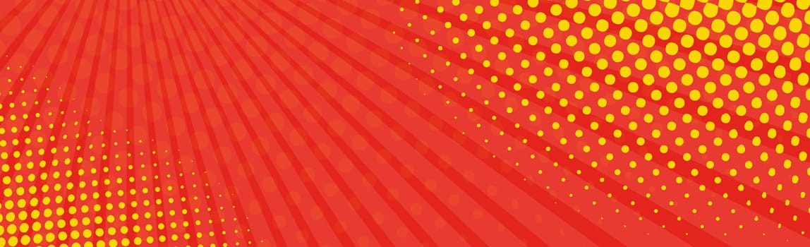 Panoramic red comic zoom with lines - Vector illustration