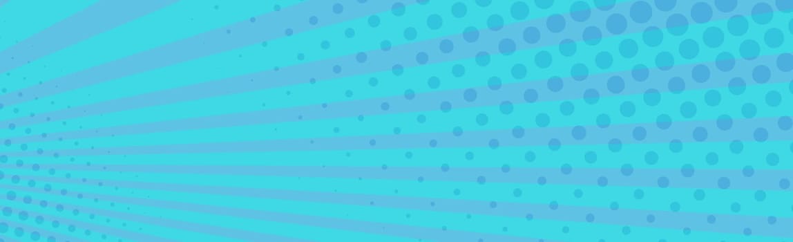 Panoramic blue comic zoom with lines - Vector illustration