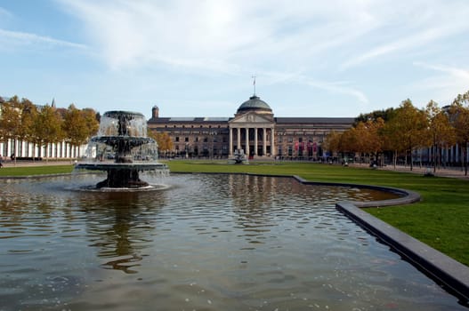 Kurhaus, Springbrunnen, Wiesbaden