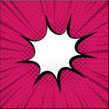 Red comic zoom with lines, dots and white elements - Vector illustration