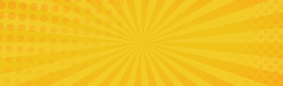 Orange comic zoom with lines and glow - Vector illustration