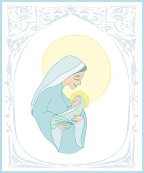 Madonna and child Jesus - isolated characters