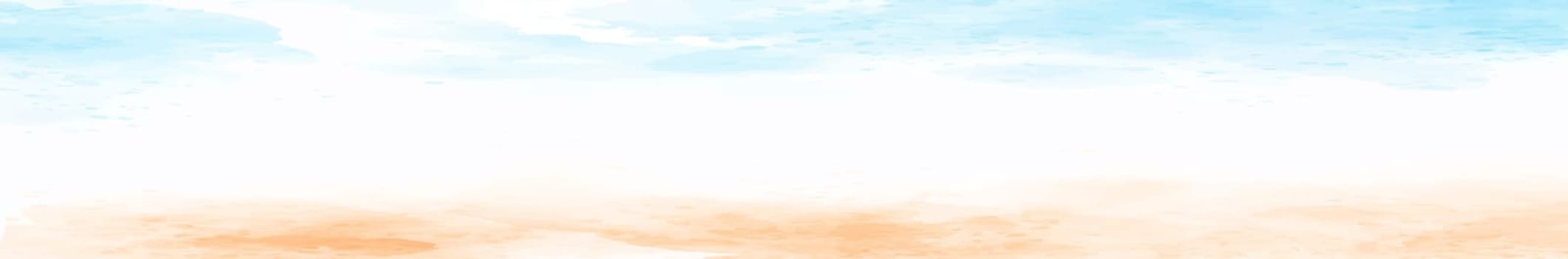 Panoramic texture of realistic multi-colored watercolor on a white background - illustration