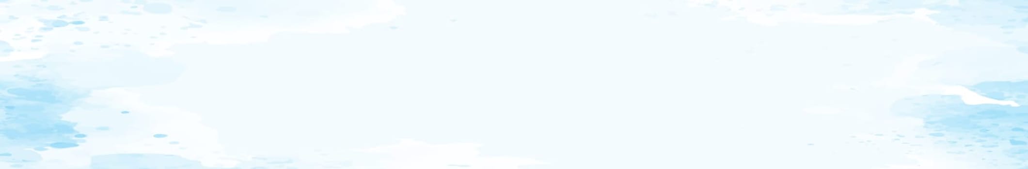 Realistic blue watercolor panoramic texture on white background - illustration