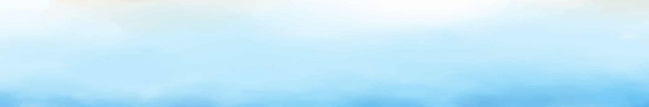Realistic blue watercolor panoramic texture on white background - illustration