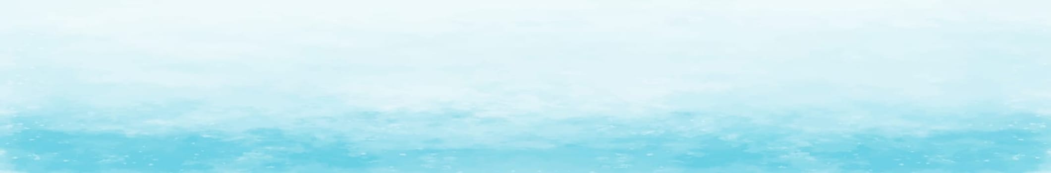 Realistic blue watercolor panoramic texture on white background - illustration