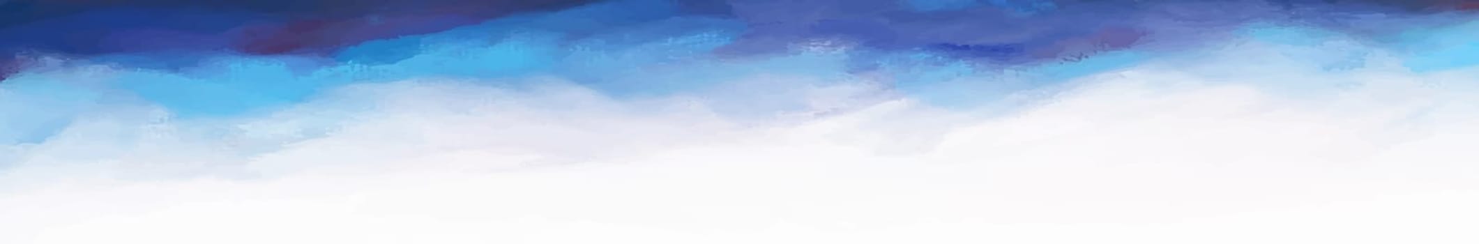 Realistic blue watercolor panoramic texture on white background - illustration