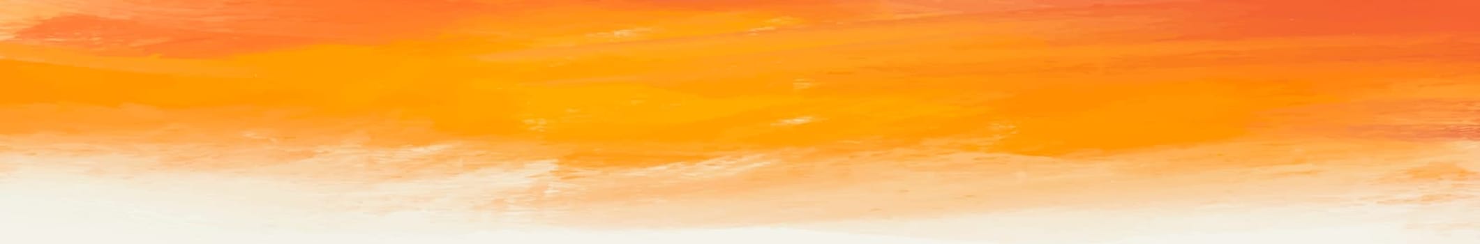 Realistic yellow-orange watercolor panoramic texture on a white background - illustration