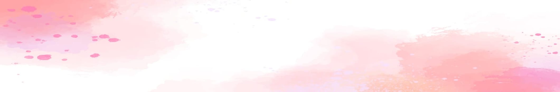Panoramic texture of realistic pink watercolor on a white background - illustration