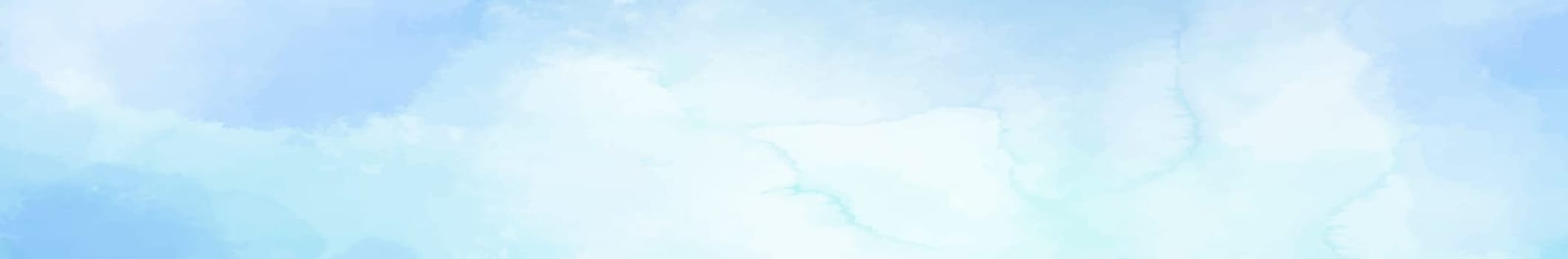 Realistic blue watercolor panoramic texture on white background - illustration