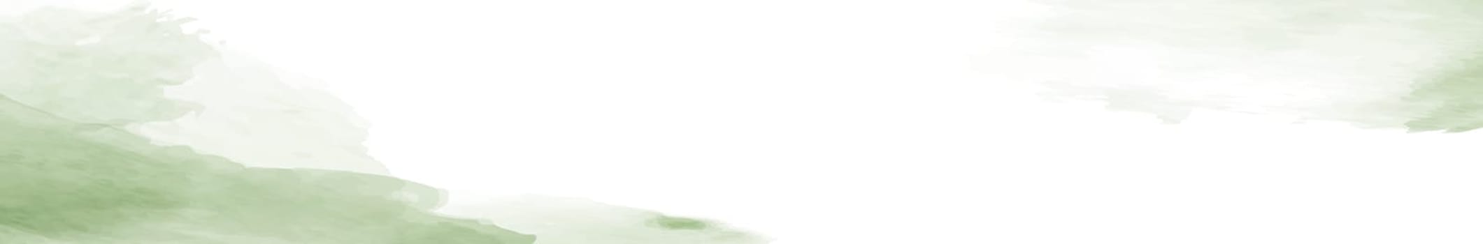 Panoramic texture of realistic green watercolor on a white background - illustration