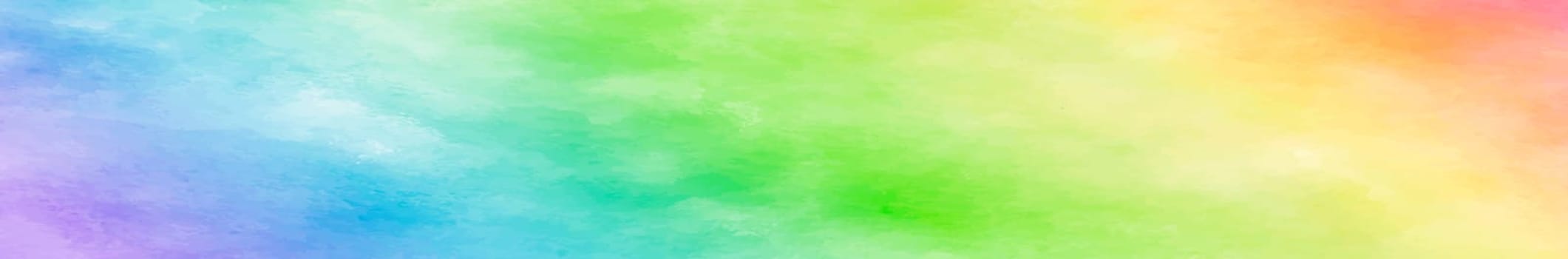 Panoramic texture realistic watercolor rainbow on a white background - illustration