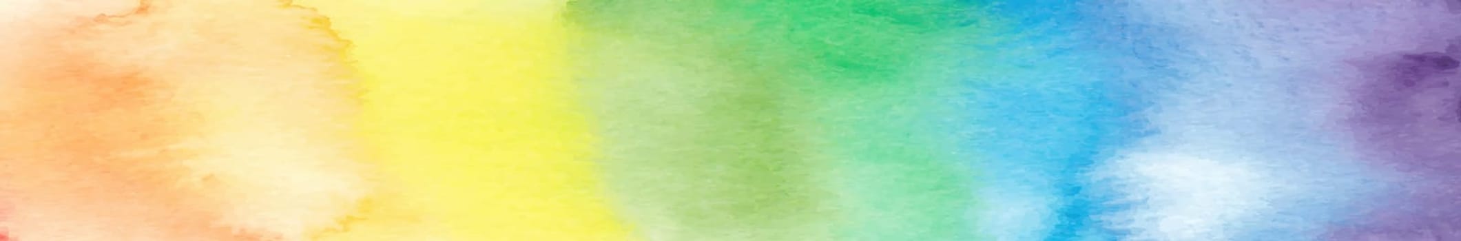 Panoramic texture realistic watercolor rainbow on a white background - illustration