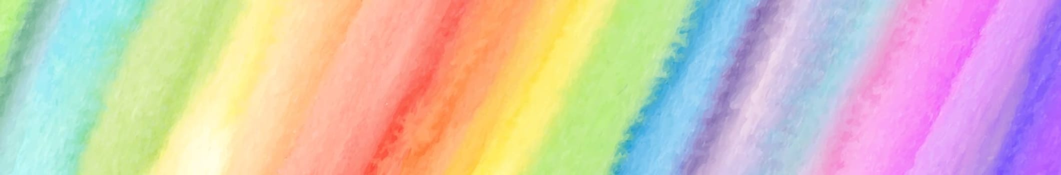 Panoramic texture realistic watercolor rainbow on a white background - illustration