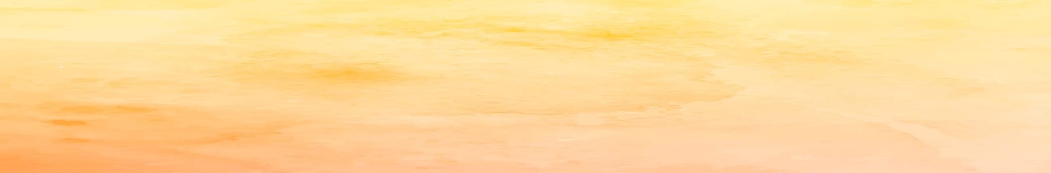 Realistic yellow-orange watercolor panoramic texture on a white background - illustration