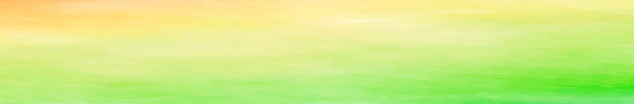Realistic yellow-orange watercolor panoramic texture on a white background - illustration