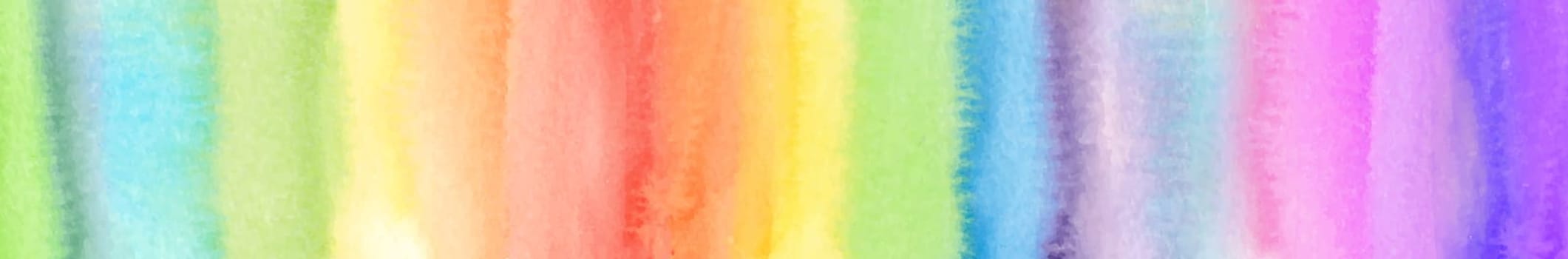 Panoramic texture realistic watercolor rainbow on a white background - illustration