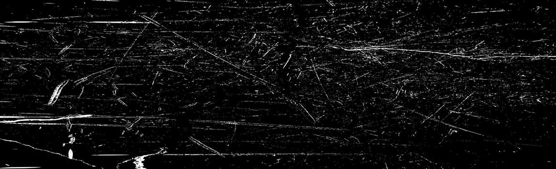 A lot of white splashes on a black panoramic background - Vector illustration