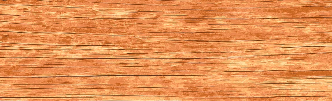 Panoramic texture of light wood with knots - Vector illustration