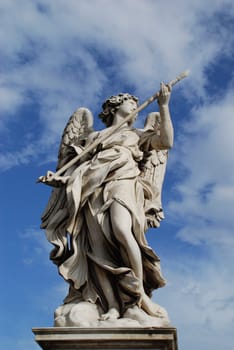 Angel with a lance on the Angel's Bridge in Rome.