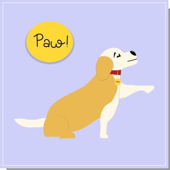 DOG training, the dog gives a paw. team.Beautiful dog training, great design for any purposes. Colleagues work together