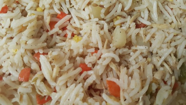 Basmati Rice Pulao or pulav with Peas, or vegetable rice using green peas also known as matar pulao background