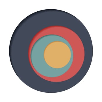 Round palette of four colors on a white background - Vector illustration