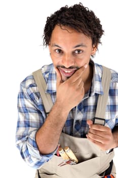 craftsman holding his chin