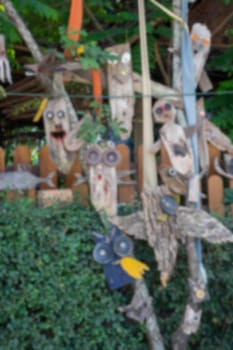 Home decorations made of wood, stock photo