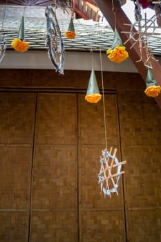 Asian outdoor street market decoration, stock photo