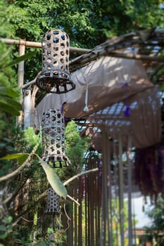 Asian outdoor street market decoration, stock photo