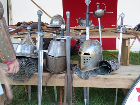 Beautiful photo of metallic armour for the protection of the body