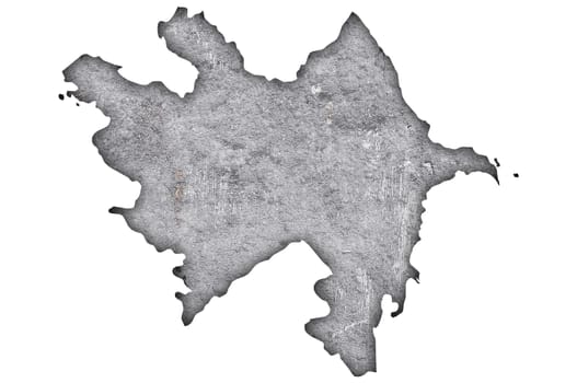 Map of Azerbaijan on weathered concrete
