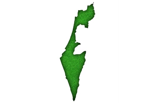 Map of Israel on green felt