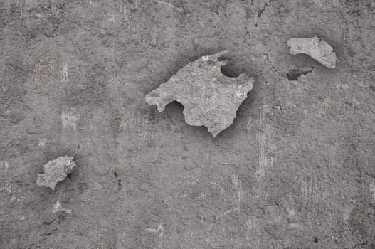 Map of Balearic Islands on weathered concrete