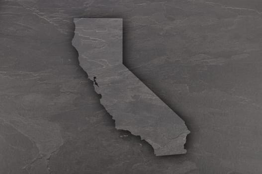 Map of California on dark slate