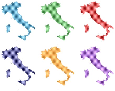 Karten von Italien auf einfachem Kreuzstich