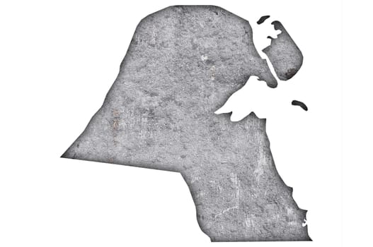 Map of Kuwait on weathered concrete