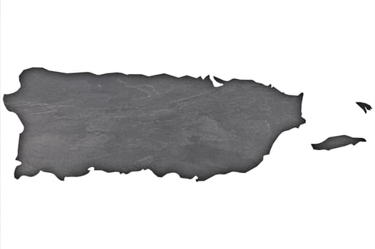 Map of Puerto Rico on dark slate