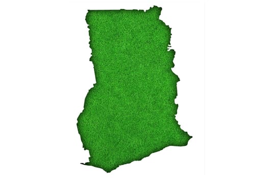 Map of Ghana on green felt