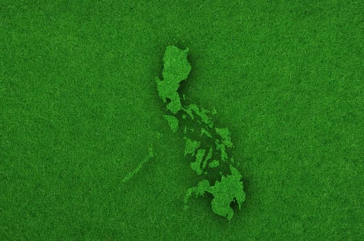 Map of Philippines on green felt