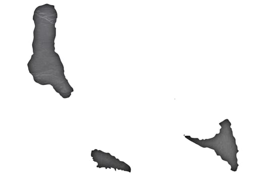 Map of Comoros on dark slate