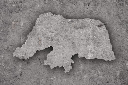 Map of Rio Grande do Norte on weathered concrete