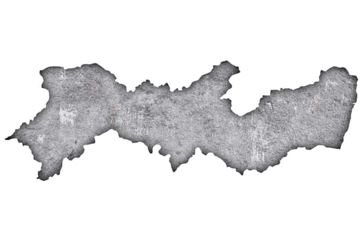 Map of Pernambuco on weathered concrete