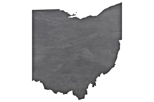 Map of Ohio on dark slate