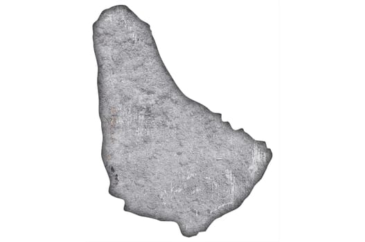 Map of Barbados on weathered concrete