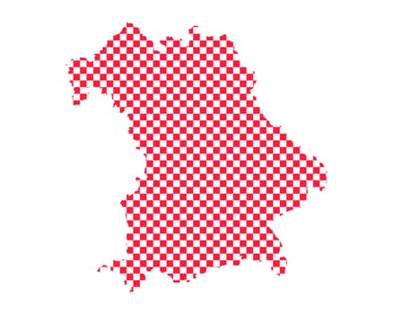 Map of Bavaria in checkerboard pattern