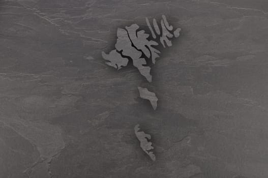 Map of Faroe Islands on dark slate